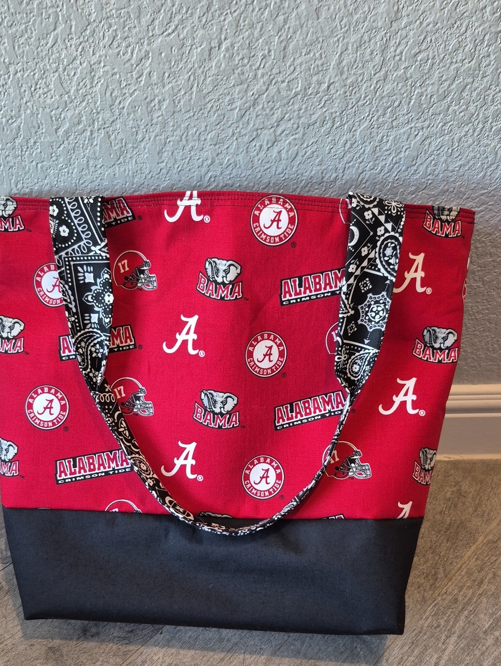 Bama Red & Black Canvas Tote Bag